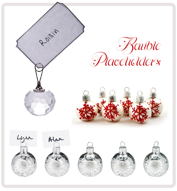 Christmas Bauble Wedding Placeholders