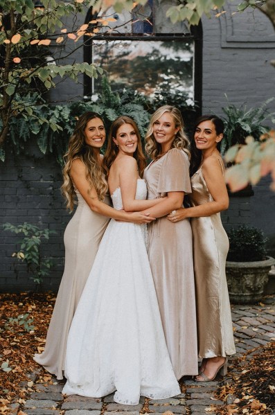 bridesmaids dress styles in neutrals, Champagne, beige, nude, ivory, oyster, tan, taupe