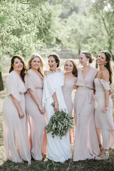 bridesmaids dress styles in neutrals, Champagne, beige, nude, ivory, oyster, tan, taupe