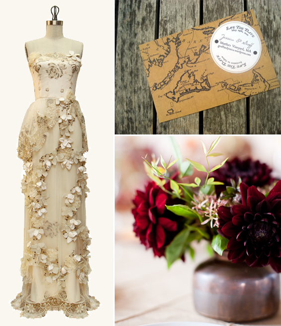 burgundy neutral tan wedding colour inspiration