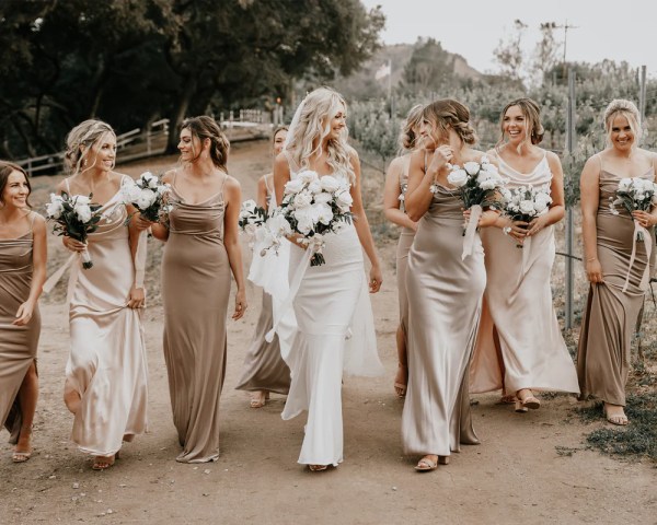 bridesmaids dress styles in neutrals, Champagne, beige, nude, ivory, oyster, tan, taupe