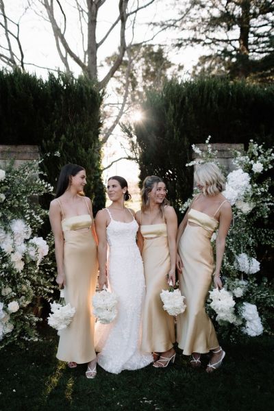 bridesmaids dress styles in neutrals, Champagne, beige, nude, ivory, oyster, tan, taupe