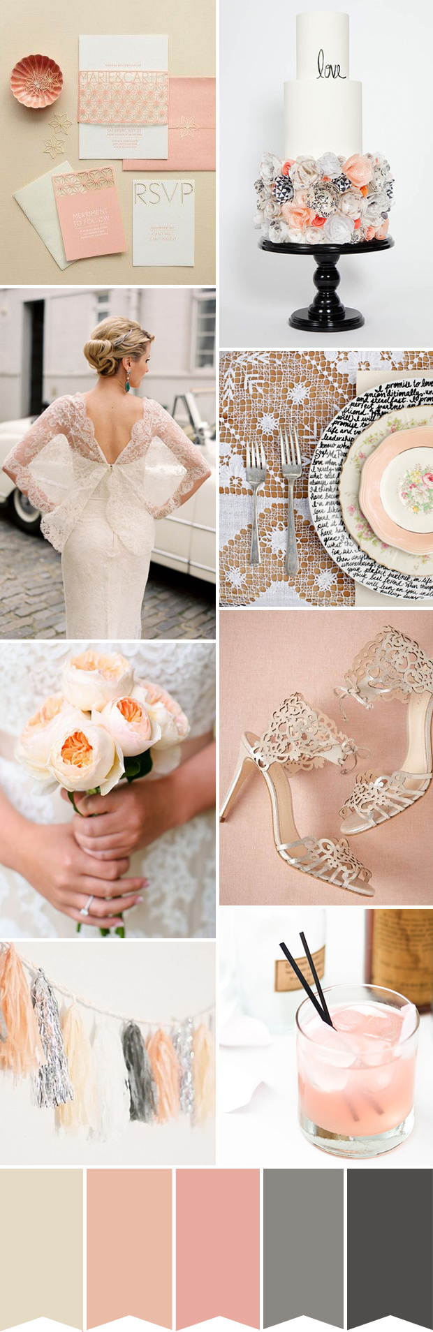 A modern peach and cream wedding colour palette | onefabday.com