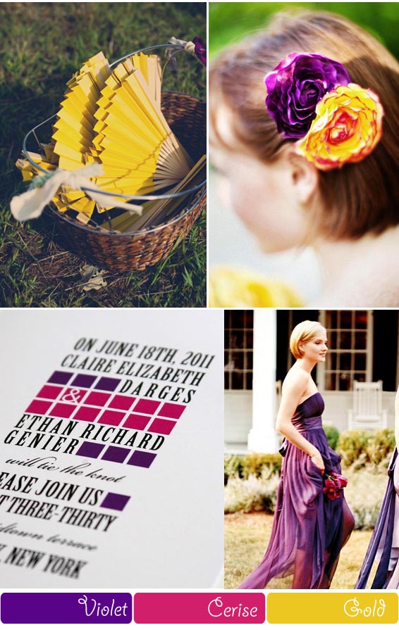 Cerise Violet Gold Wedding Colour Palette Inspiration