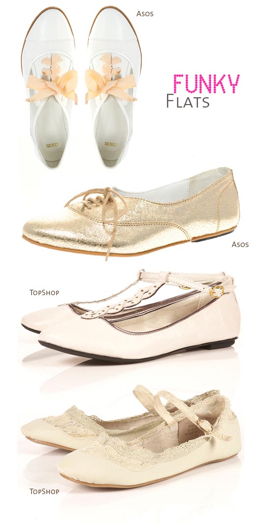 Funky wedding flat shoes