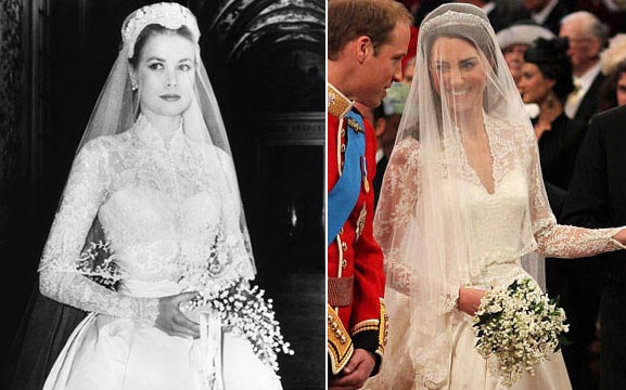 princess grace kate middleton wedding dress