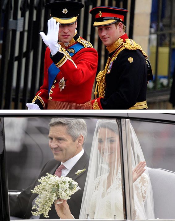 royal wedding kate william arriving