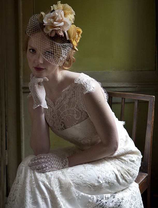 sally lacock emmeline dress and lace gloves