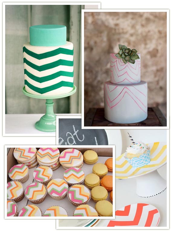 chevron wedding cakes