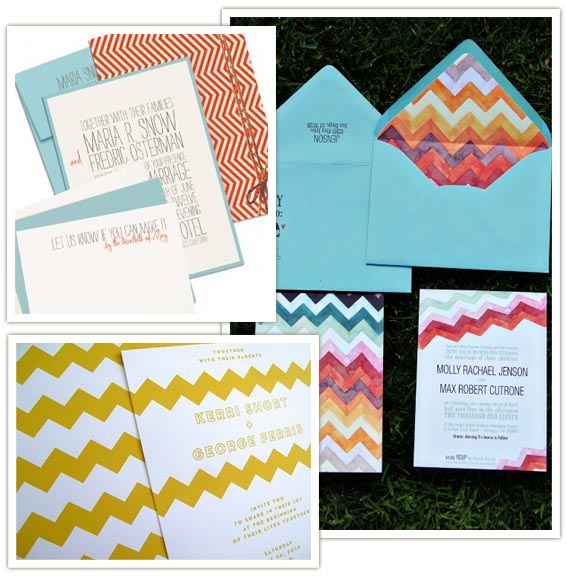 chevron wedding invitations and stationery