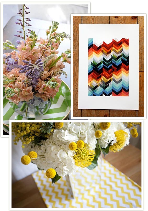 Chevron wedding decor