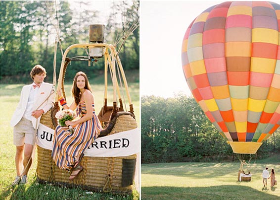 hot air balloon going away honeymoon