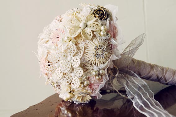 Vintage Pastels Wedding Bouquet & Dress Photoshoot (9)