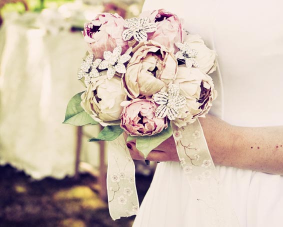 Vintage Pastels Wedding Bouquet & Dress Photoshoot (1)