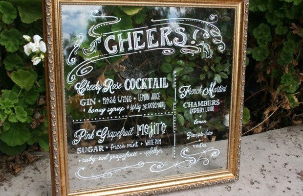 Glass Frame and Window Pane Wedding Menu Ideas | onefabday.com