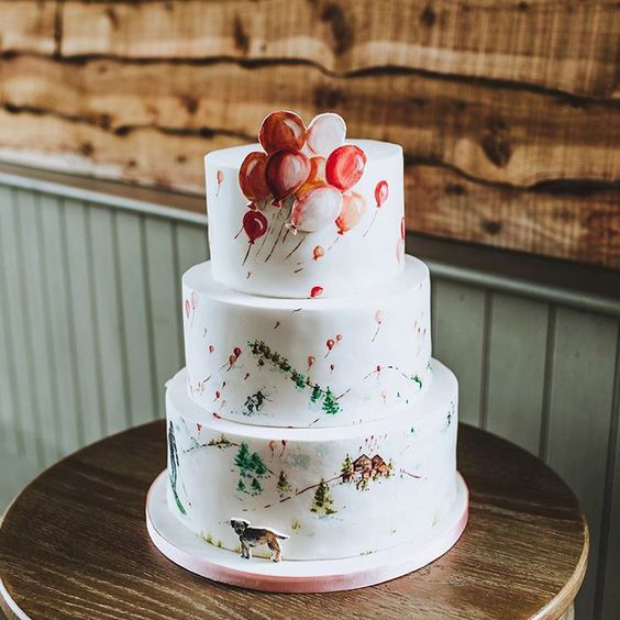 The Best Hand Painted Wedding Cakes | See them all on onefabday.com