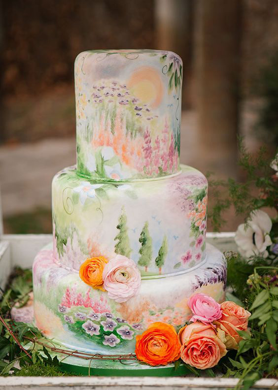 The Best Hand Painted Wedding Cakes | See them all on onefabday.com