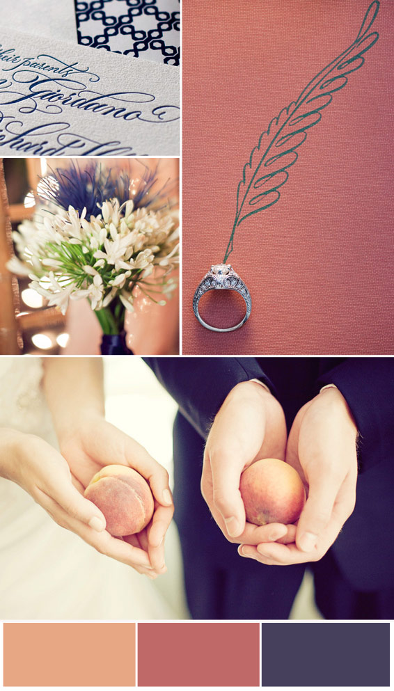 Peach-Navy-Wedding-Colour-Scheme