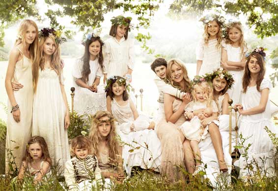 kate moss bridal party flower girls