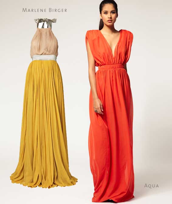 Orange and yellow bridesmaids