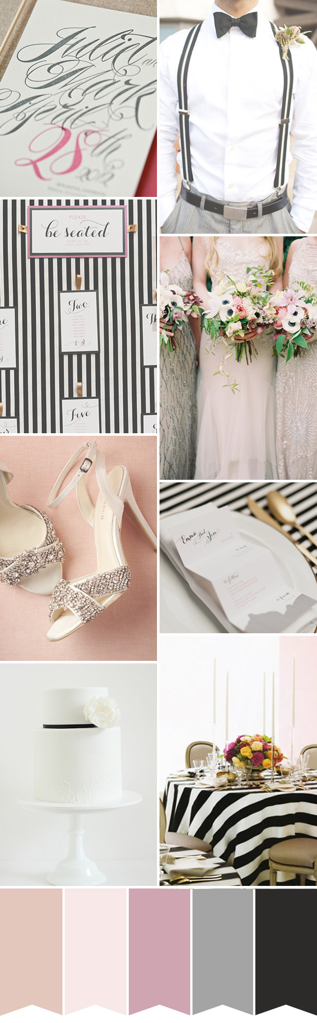 A Chic Pink and Monochrome Wedding Colour Palette | onefabday.com