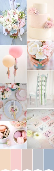 Pastel wedding colour palette