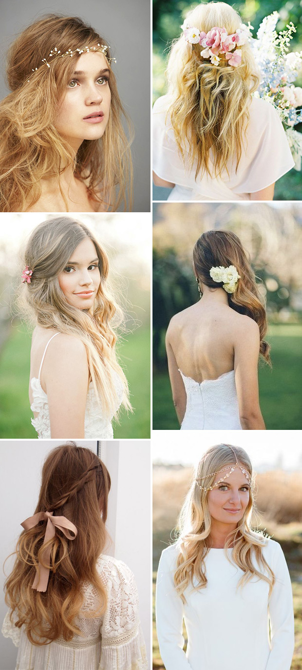 Simple and sweet accessories | Long bridal hair ideas | onefabday.com