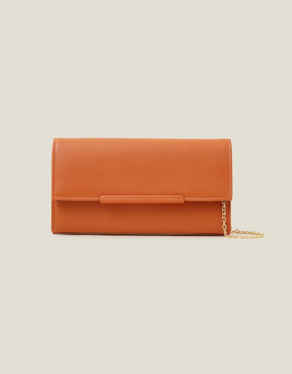 Accessorize orange bridal clutch