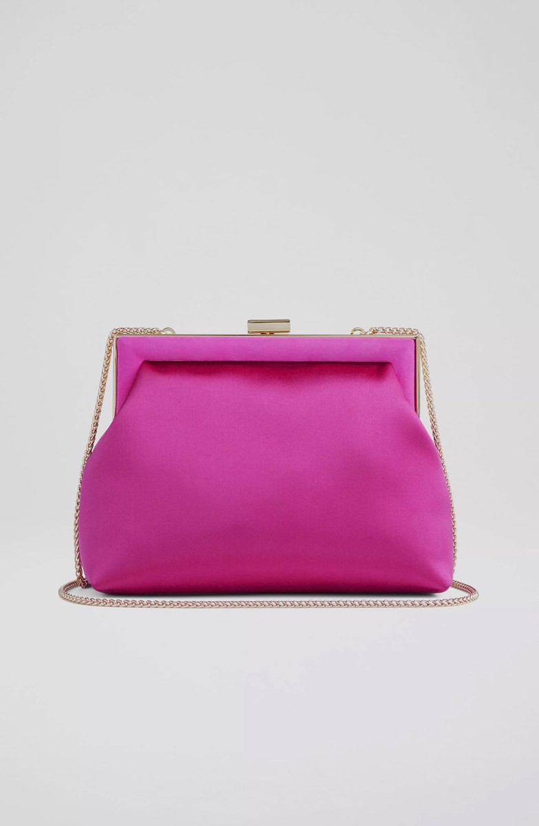 Connie LK Bennett hot pink clutch bag