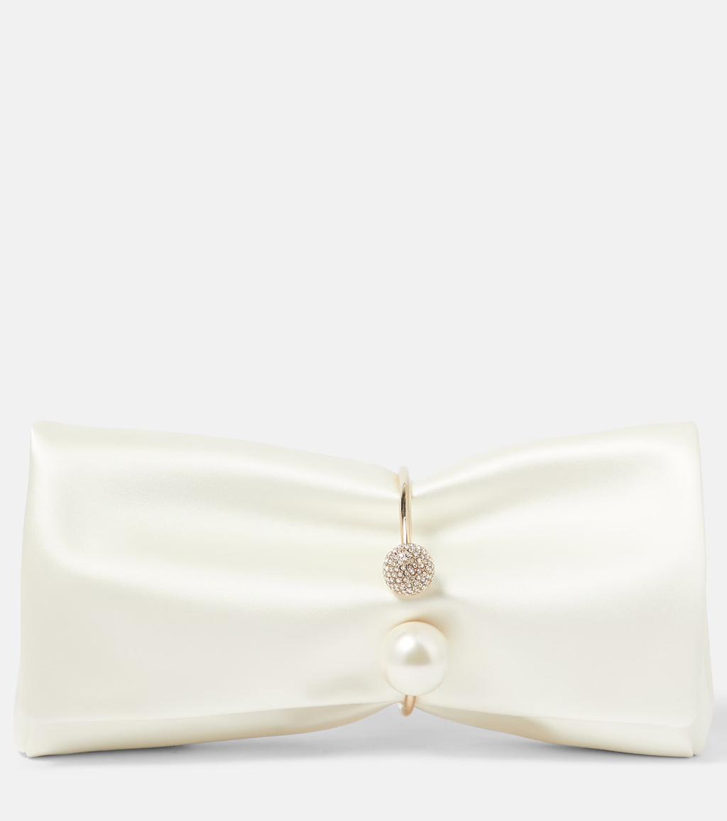 Jimmy Choo satin embellished bridal clutch