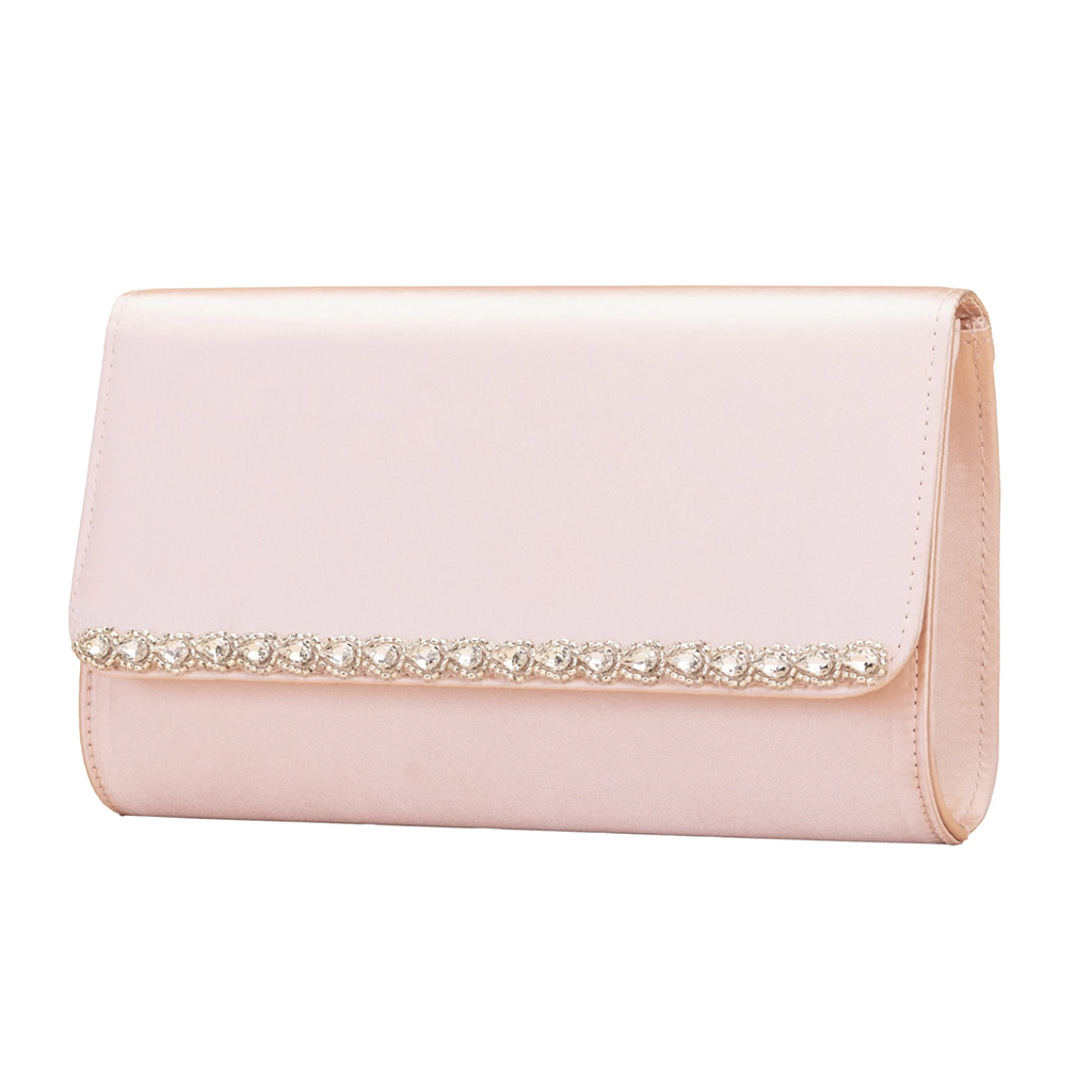 Perfect Bridal blush wedding clutch