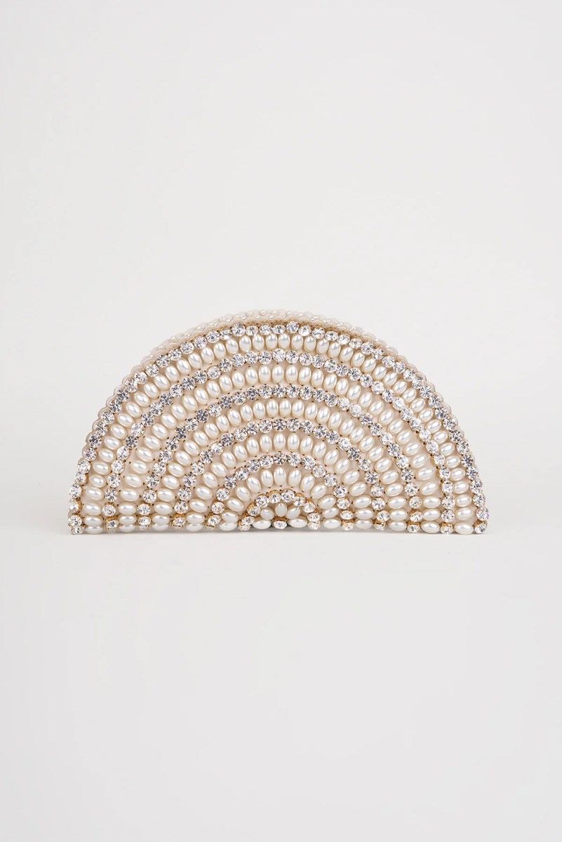 Vanina pearl and crystal bridal clutch