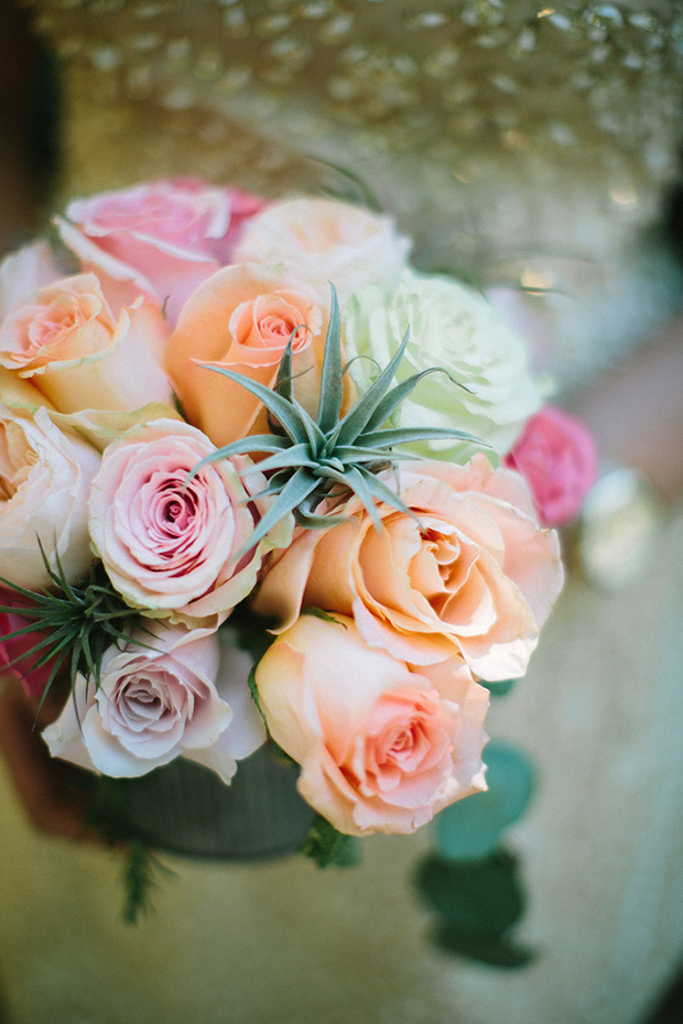 peach pink and cream bouquet