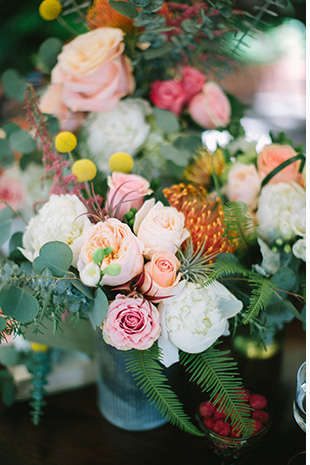 peach pink and c ream bouquet