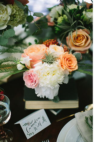 peach pink and white flowers