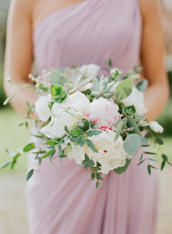 cream, green and pink bouquet