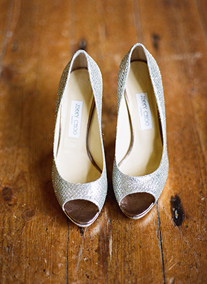 Jimmy Choo gold wedding shoes