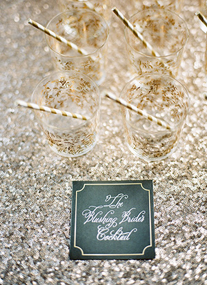 gold and white stripey straws