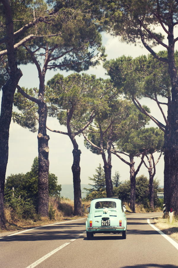 turquoise vintage car