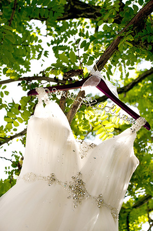 wedding dress with jewel embellishment