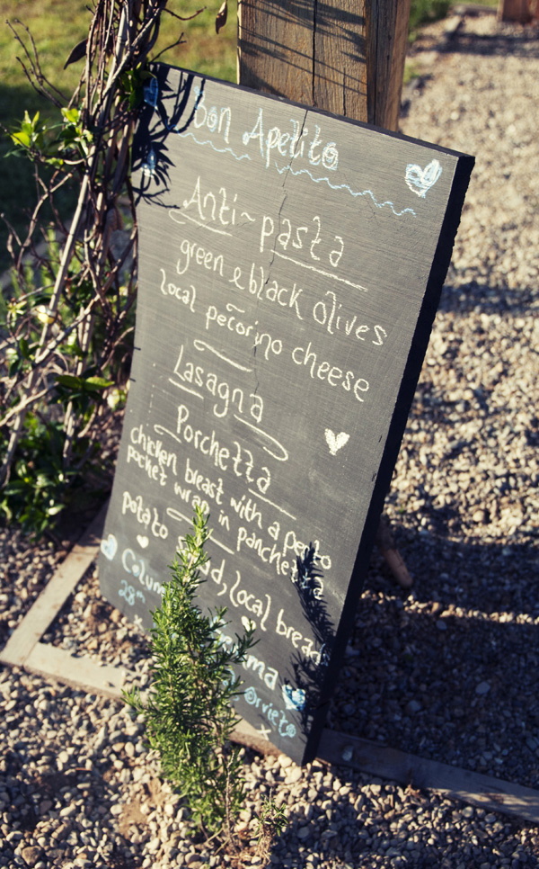 chalkboard wedding menu