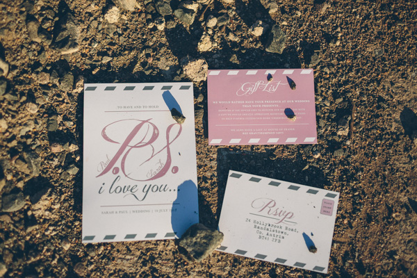 pink wedding stationery