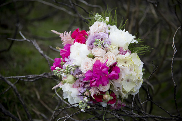 pink lavender purple and white bouquet