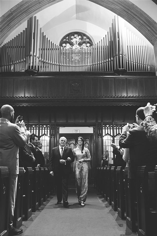 father walking bride down the ailse