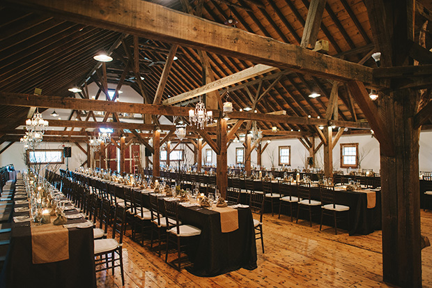 barn wedding interior