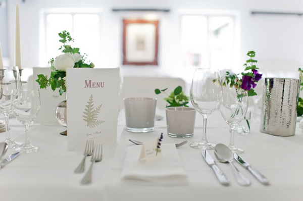 white and green table theme