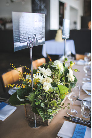 table centre pieces with photographs