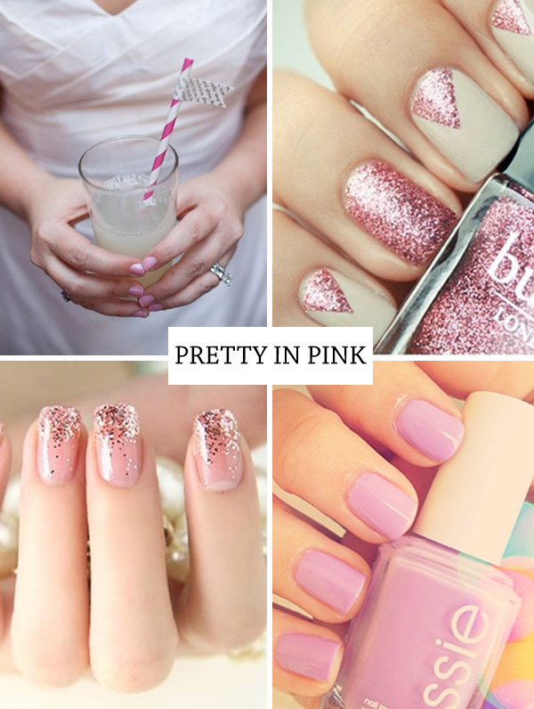 glitter pink nail ideas