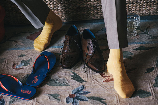 groom with yellow socks