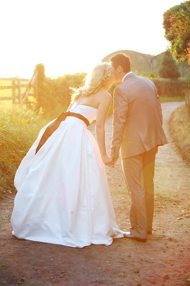 sunset wedding portrait